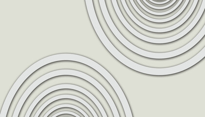 abstract modern façade design background with circles. Abstract white curved shape background.