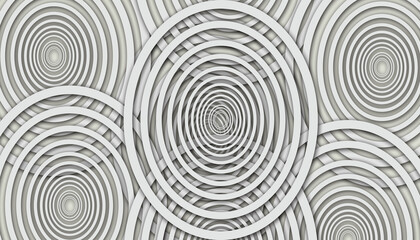 abstract modern façade design background with circles. Abstract white curved shape background....