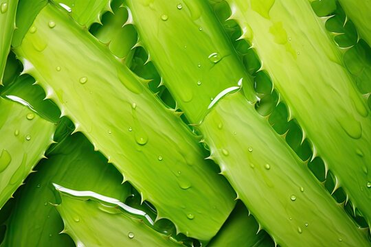 Aloe Vera Green Leaves Texture Background, Aloe Vera Pattern, Fresh Aloevera Mockup, Skin Care Plant