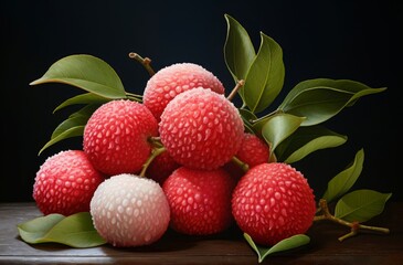 Enthralling Lychees mockup. Sweet ripe exotic. Generate Ai
