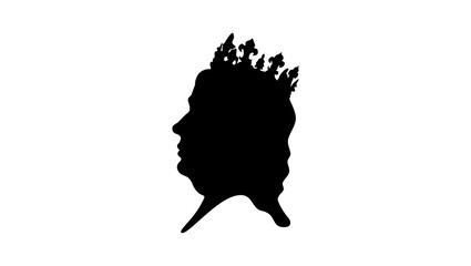 Isabella II of Spain, black isolated silhouette - obrazy, fototapety, plakaty