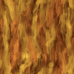 Abstract seamless pattern with paint scribbles. Orange, yellow and brown brush strokes. Hand drawn grunge texture