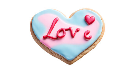 Beautiful love heart cookie isolated png file