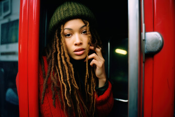 Modern Melting Pot: Street Photography of a Young Woman with Rastafarian Braids in a Diverse City