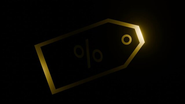 Animation of Golden Coupon for Online Sale. Animation title for online shopping. Template discount banner. Full HD Video motion graphic 
