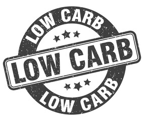 low carb stamp. low carb label. round grunge sign