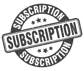 subscription stamp. subscription label. round grunge sign