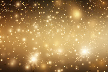 Abstract golden background with bokeh defocused lights. Vector illustration.