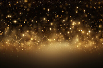 Abstract golden background with bokeh defocused lights. Vector illustration.