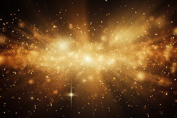 Abstract golden background with bokeh defocused lights. Vector illustration.