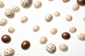 easter eggs flying isolated on white