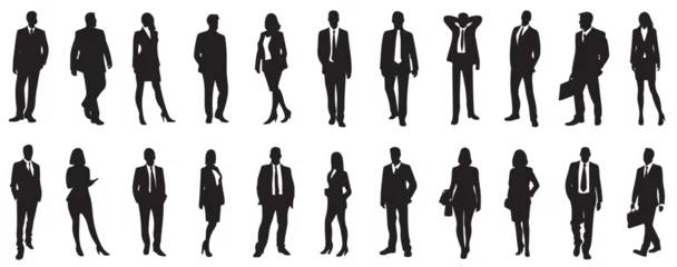 Foto op Canvas silhouettes of people working group of standing business people vector illustration on isolated white background. © Unknown Artist