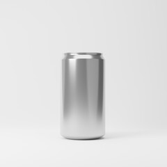 Blank aluminum soda can isolated over white background. Mockup template. 3d rendering.