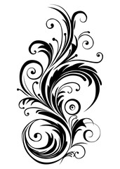 Calligraphic floral design elements and page decoration. Elements to embellish your layout