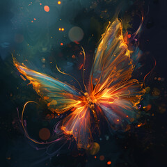 Illuminated Butterfly: Radiant Light Emitting Illustrations