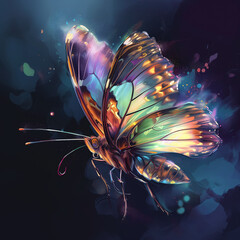 Illuminated Butterfly Illustrations Emitting Soft Inner Light