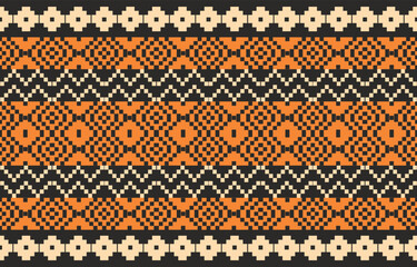 Ethnic abstract ikat art. Aztec ornament print. geometric ethnic pattern seamless  color oriental.  Design for background ,curtain, carpet, wallpaper, clothing, wrapping, Batik, vector illustration.