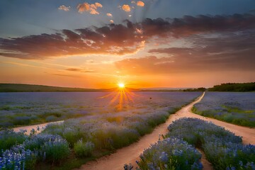 sunset over the river