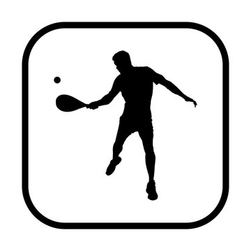 recommend clip art: Vector Padel tennis player silhouette isolated background