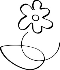 Flower outline sketch logo vector illustration. Simple Flower hand drawing stylized design element