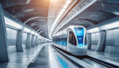 Urban mobile future subway: Modern life and transportation. Generated with AI