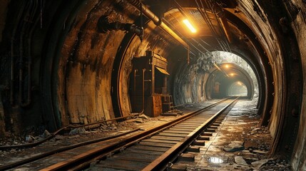 Fototapeta na wymiar A Train Journey Through a Fascinating Tunnel