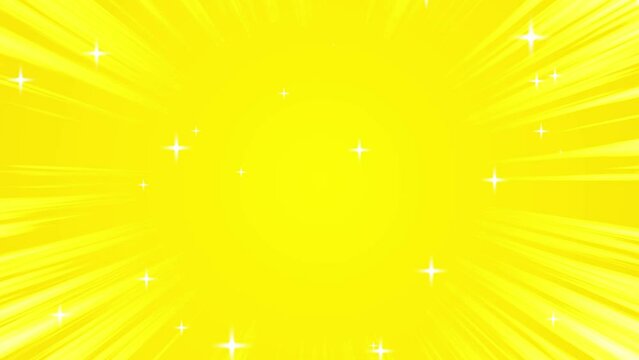 放射線とキラキラの輝く黄色い背景動画