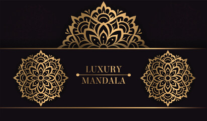 abstract Luxury mandala background with golden and gray arabesque pattern Arabic Islamic mandala for print, poster, cover, brochure, flyer, banner. background