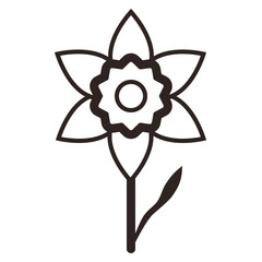Daffodil Flower Outline Icon