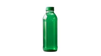 A green yellow bottle,isolated on transparent background, cutout(png) - Generative AI