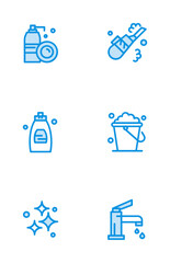 Cleaning Blue Color icon Pack cleaning 