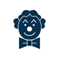 Clown icon flat icon. Vector illustration, symbol logo design style	
