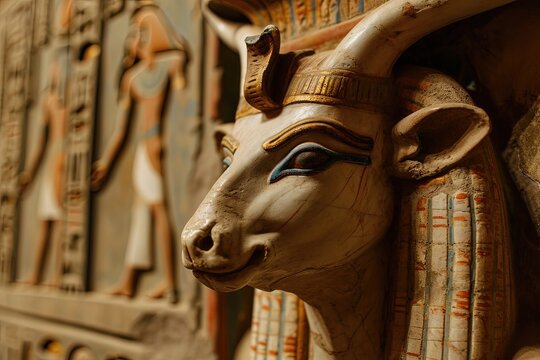 Hathor: The Celestial Cow A benevolent goddess of love and music, Hathor nurses the dead and brings harmony to the world ancient egypt