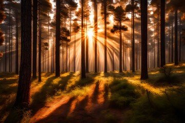 sunrays in the forest