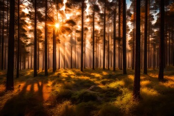 sunrays in the forest