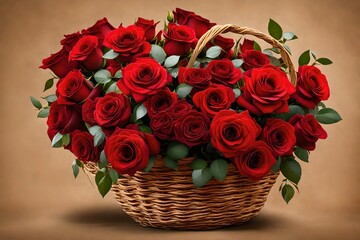 Basket of red roses