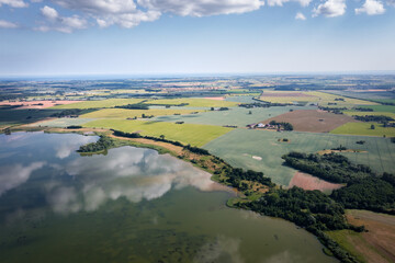 aerial panorama panorama view of river and lake 