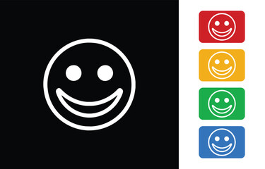 Smile. black happy face. vector set