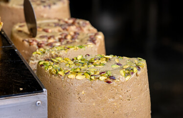 Halva with pistachio nuts for sale at city market