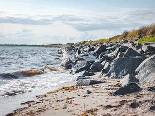 rocky coast of the north sea