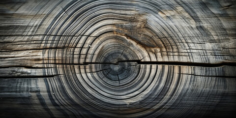 Fototapeta premium Wood pattern in minimalist graphic style. Wooden art background with a predominance of dark and gilded colors. Circles on the tree