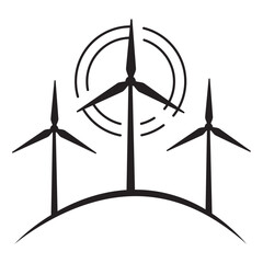 Wind energy icon, vector symbol