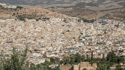 The old district of Medina, a UNESCO monument with over 9,000 labyrinth streets in Fez, Morocco.