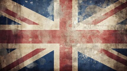 grunge dirty united kingdom flag painted on old dirty paper background - obrazy, fototapety, plakaty