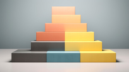 3d Podium Display Mockup, Lemon, teal, and lavender, background stock photo created with Generative Ai