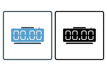 clock icon. icon related to basic web and UI. suitable for web site, app, user interfaces, printable etc. solid icon style. simple vector design editable
