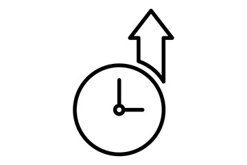 time upload icon. icon related to basic web and UI. suitable for web site, app, user interfaces, printable etc. line icon style. simple vector design editable