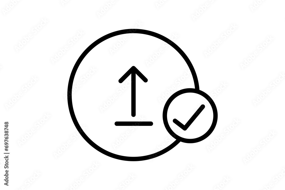 Poster upload success icon. icon related to basic web and ui. suitable for web site, app, user interfaces, 