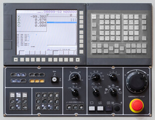 Control panel of a metalworking machine with program control