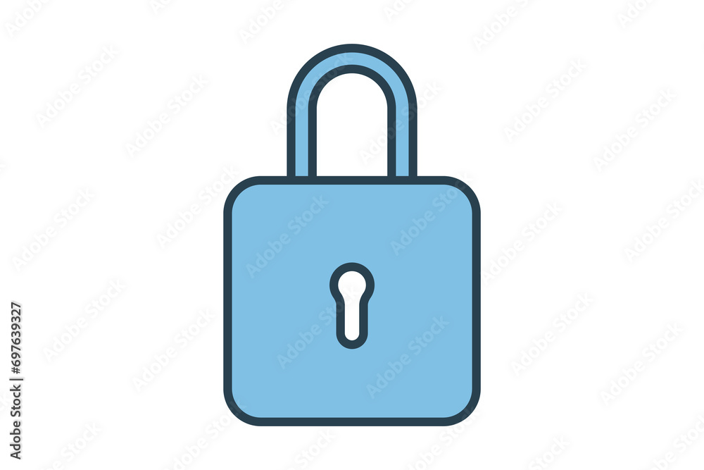 Poster lock icon. icon related to basic web and ui. suitable for web site, app, user interfaces, printable 